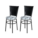 Ver imagem 1 de 2 Cadeiras Pretas para Cozinha Hawai Preta com Assento Floral Cor:floral Branco