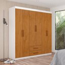 Ver imagem 1 de Guarda-Roupa 6 Portas 2 Gavetas Aurora Marrom/Cinamomo/Branco