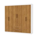 Ver imagem 2 de Guarda-Roupa 6 Portas 2 Gavetas Aurora Marrom/Cinamomo/Branco