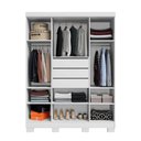 Ver imagem 5 de Roupeiro Guarda Roupa de Casal com 4 Portas 3 Gavetas Branco