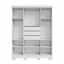 Ver imagem 6 de Roupeiro Guarda Roupa de Casal com 4 Portas 3 Gavetas Branco