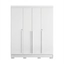 Ver imagem 4 de Roupeiro Guarda Roupa de Casal com 4 Portas 3 Gavetas Branco