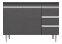 Ver imagem 1 de Balcão Gabinete de Pia sem Tampo 100cm 2 Portas 3 Gavetas Andréia - Ajl Móveis Ajl-móveis Andreia Ci