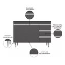 Ver imagem 3 de Balcão Gabinete de Pia sem Tampo 100cm 2 Portas 3 Gavetas Andréia - Ajl Móveis Ajl-móveis Andreia Ci