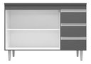 Ver imagem 2 de Balcão Gabinete de Pia sem Tampo 100cm 2 Portas 3 Gavetas Andréia - Ajl Móveis Ajl-móveis Andreia Ci