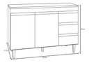 Ver imagem 4 de Balcão Gabinete de Pia sem Tampo 100cm 2 Portas 3 Gavetas Andréia - Ajl Móveis Ajl-móveis Andreia Ci
