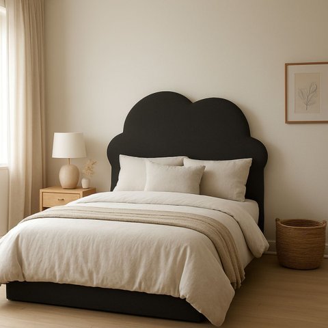 Cabeceira de Cama Box Estofada 120cm Viúva Decoração Nuvem Boucle