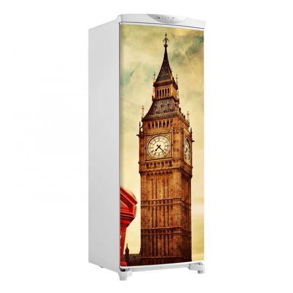 Adesivo decorativo Para Geladeira Porta (1 pç) Big Bem Londres Mod2 - 1,50x0,60cm - 1