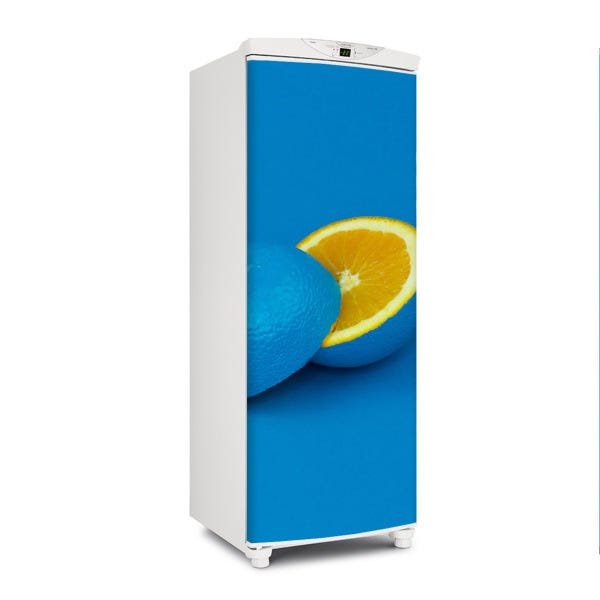 Adesivo decorativo Para Geladeira Porta (1 pç) Laranja Azul - 1,50x0,60cm - 1