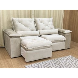 Sofá Retrátil Reclinável 2,30 m Bege 501 Zuqui Plus - 4