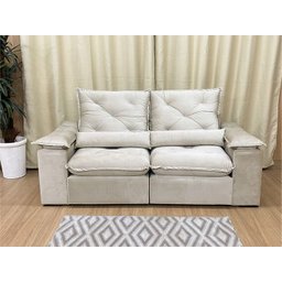Sofá Retrátil Reclinável 2,30 m Bege 501 Zuqui Plus - 9