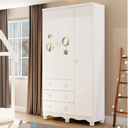 Ver imagem 2 de Guarda Roupa Infantil Peroba Bolinha Mdf 3 Portas Cor Branco