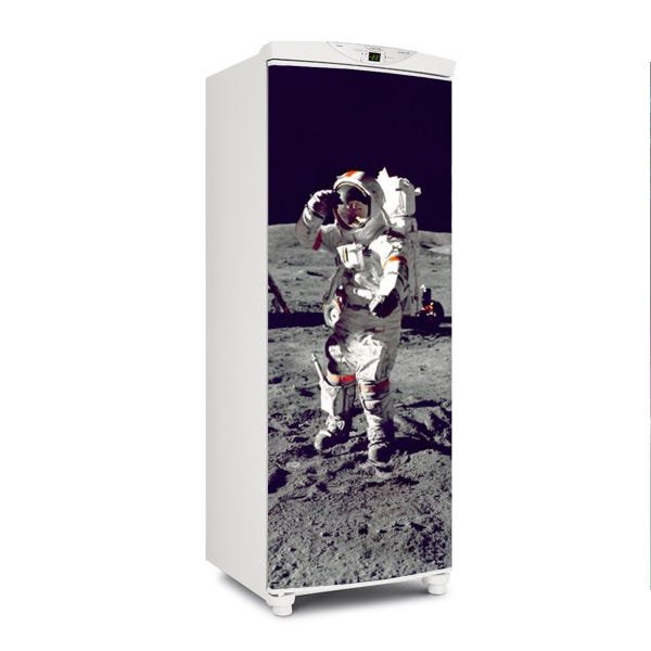 Adesivo decorativo Para Geladeira Porta (1 pç) Astronauta Na Lua - 1,50x0,60cm - 1