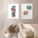 Ver imagem 2 de Kit 2 Quadros Folhas Secas - Candy Colors 33x24cm - com Vidro:madeira Preta
