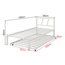 Ver imagem 4 de Cama Solteiro de Ferro Bruna 100% Aço Industrial Reforçada com Cama Auxiliar para Quarto - Branco