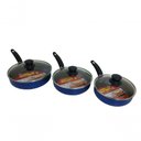 Ver imagem 1 de Kit 3 Frigideiras Antiaderente com Tampa 18cm, 20cm, 22cm