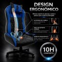 Ver imagem 5 de Cadeira Gamer Speed Ergonômica Reclinável Giratória Escritório Home Office:Preto e Azul