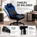 Ver imagem 6 de Cadeira Gamer Speed Ergonômica Reclinável Giratória Escritório Home Office:Preto e Azul