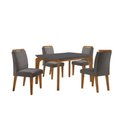 Ver imagem 2 de Conjunto Sala de Jantar Mesa Liz 120cm com Vidro Canto Reto e 4 Cadeiras Athenas Moderna