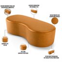Ver imagem 3 de Kit Puff Redondo Lola e Puff Recamier Orgânico Orbit W01 Couríssimo Whisky - Lyam Decor