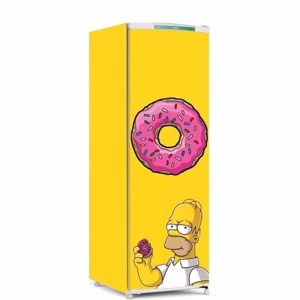 Adesivo decorativo Geladeira Total (3 pçs) Rosquinha Homer Simpsons - 1,50x0,60cm - 1