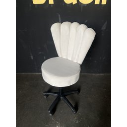 Cadeira Mocho Pétala Regulagem de Altura Veludo Bege - In9 Decor - 4