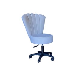 Cadeira Mocho Pétala Regulagem de Altura Veludo Bege - In9 Decor - 1