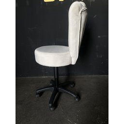 Cadeira Mocho Pétala Regulagem de Altura Veludo Bege - In9 Decor - 3