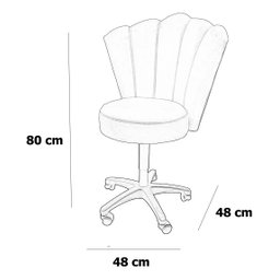 Cadeira Mocho Pétala Regulagem de Altura Veludo Bege - In9 Decor - 5