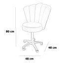 Ver imagem 5 de Cadeira Mocho Pétala Regulagem de Altura Veludo Bege - In9 Decor