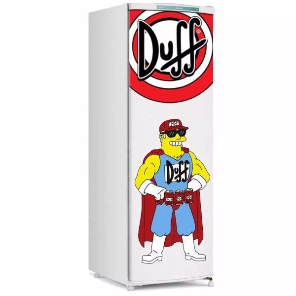 Adesivo decorativo Para Geladeira Porta (1 pç) Cerveja Duff Duffman - 1,50x0,60cm - 1