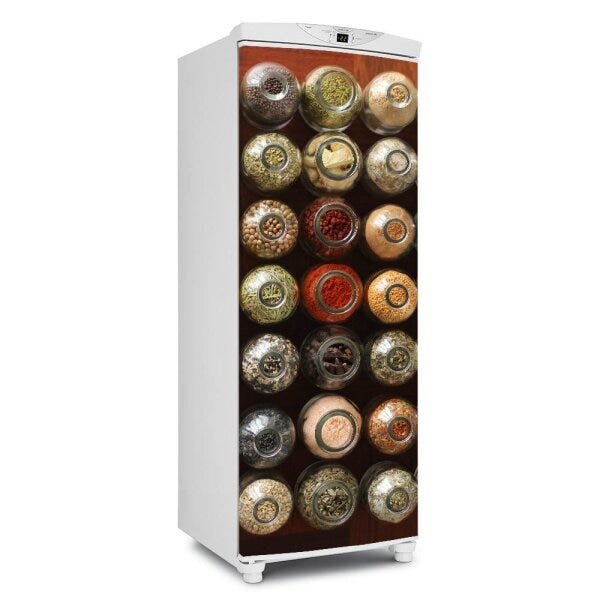 Adesivo decorativo Para Geladeira Porta (1 pç) Vidros De Temperos - 1,50x0,60cm - 1