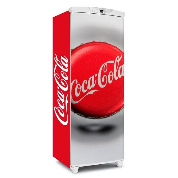 Adesivo decorativo De Geladeira Total (3 pçs) Tampa Coca Cola Lat Verm. - 1,50x0,60cm - 1