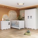 Ver imagem 1 de Quarto de Bebê Completo com Berço Americano 3 em 1 Doçura Multimóveis Mp4646 Branco