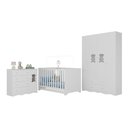 Ver imagem 2 de Quarto de Bebê Completo com Berço Americano 3 em 1 Doçura Multimóveis Mp4646 Branco