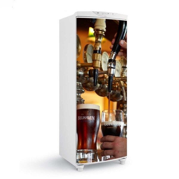 Adesivo decorativo Para Geladeira Porta (1 pç) Chopeira Guinness - 1,50x0,60cm - 1