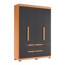 Ver imagem 1 de Guarda Roupa Doble 4 Portas 4 Gavetas Quarto Freijo com Titanium - Albatroz