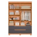 Ver imagem 3 de Guarda Roupa Doble 4 Portas 4 Gavetas Quarto Freijo com Titanium - Albatroz