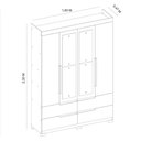 Ver imagem 5 de Guarda Roupa Doble 4 Portas 4 Gavetas Quarto Freijo com Titanium - Albatroz