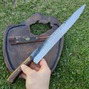 Ver mais imagens de Faca Gaúcha Bruta 10' para Churrasco Aço Carbono 1070 Cabo Guajuvira Brut Forj Artesanal