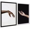 Ver imagem 1 de Kit 2 Quadros Diversidade Racial - Mãos 45x34cm:moldura Preta