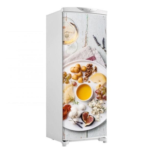 Adesivo decorativo Para Geladeira Porta (1 pç) Tabua Queijos E Frutas - 1,50x0,60cm - 1
