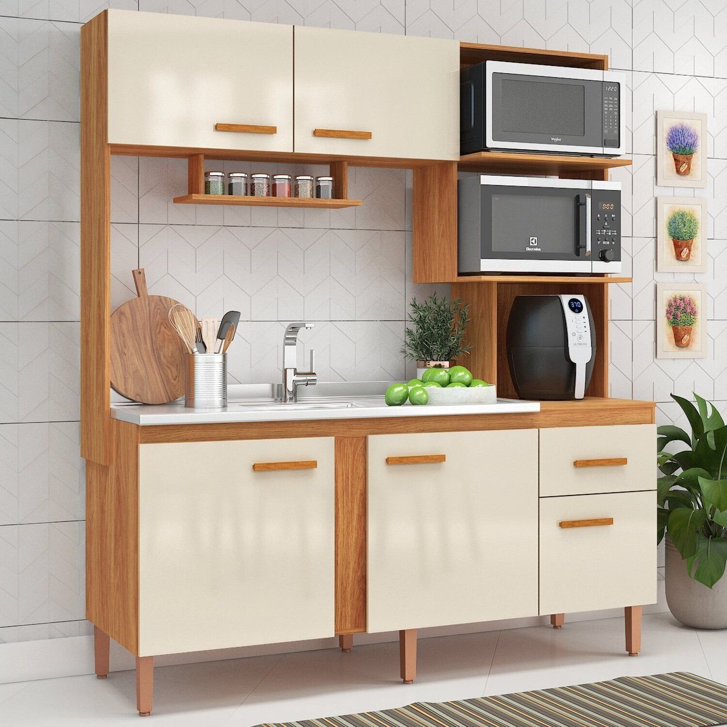 Cozinha Compacta 5 Portas 1 Gaveta Sevilha | MadeiraMadeira