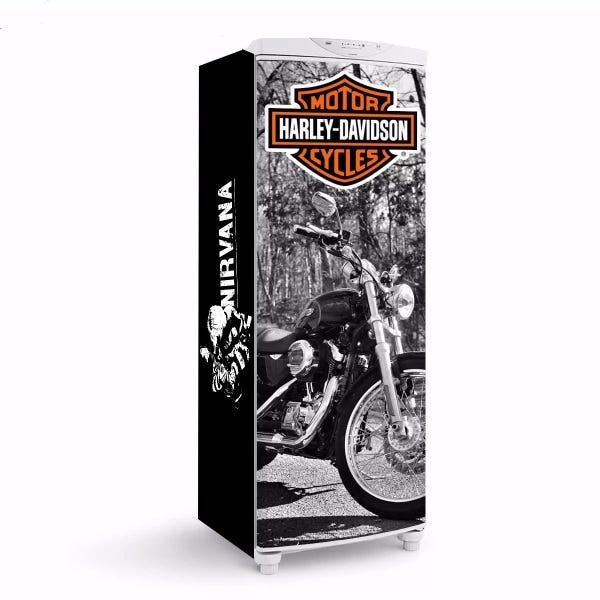 Adesivo decorativo Geladeira Total (3 pçs) Harley Davidson Lat Nirvana - 1,50x0,60cm - 1