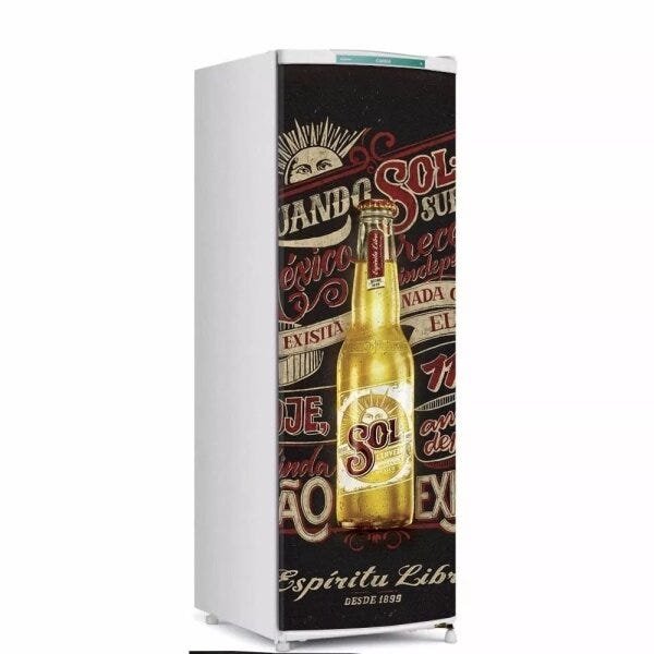 Adesivo decorativo Para Geladeira Porta (1 pç) Cerveja Sol - 1,50x0,60cm - 1