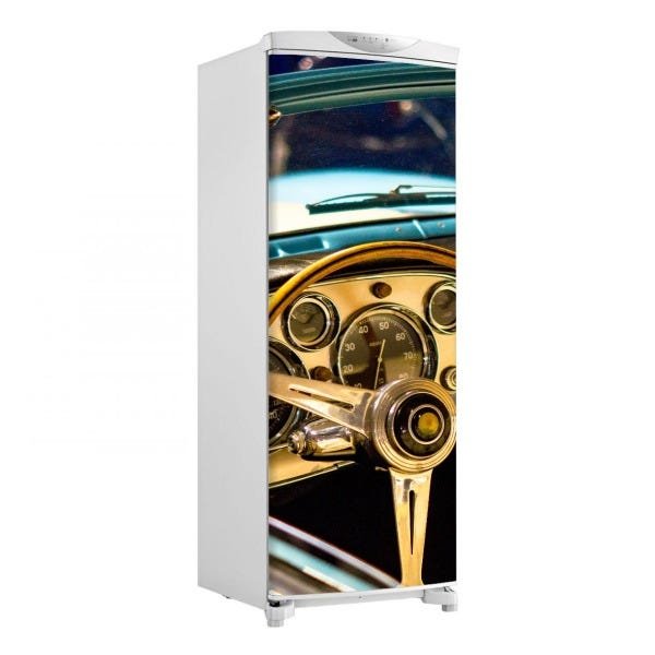 Adesivo decorativo Para Geladeira Porta (1 pç) Old Car - 1,50x0,60cm - 1