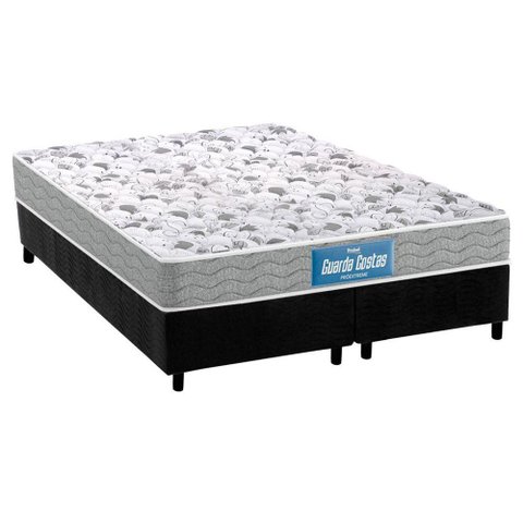 Cama Box Queen: Colchão Espuma Probel D45/EP Guarda Costas Próextreme Double Face + Base CRC Suede