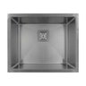 Cuba Pia Inox Quadrada Aço Escovado 550 Preto Fosco - 1