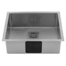 Cuba Pia Inox Quadrada Aço Escovado 550 Preto Fosco - 3