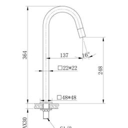Torneira Bica Alta Banheiro Preto Fosco 1/4 de Volta Tubo - 7 Torneira Bica Alta Banheiro Preto Fosco 1/4 de Volta Tubo - 7